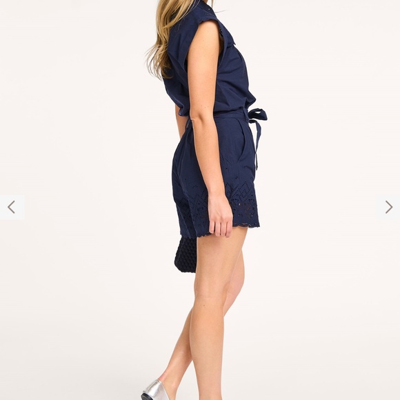 NWT - Navy Blue Organic Cotton Eyelet Top & Shorts Set - Size T3 (US8) - Picture 5 of 16